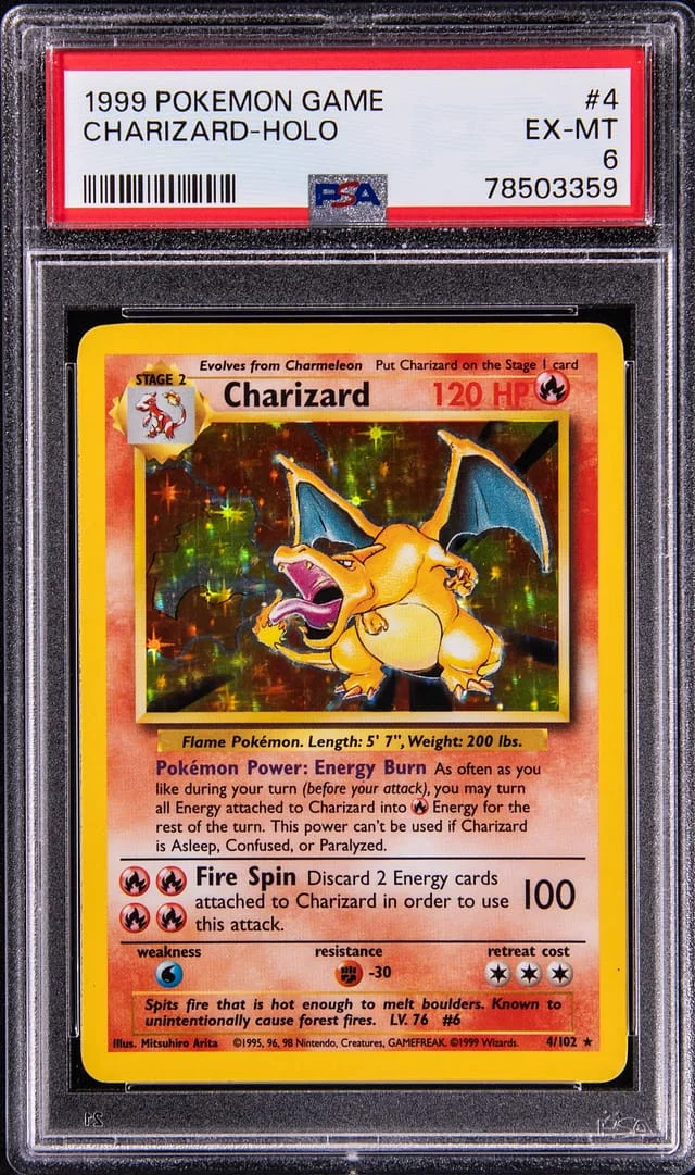 1999 Pokemon Game Rare Holofoil Charizard #4 card image