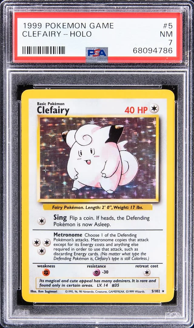 1999 Pokemon Game Rare Holofoil Clefairy #5 card image