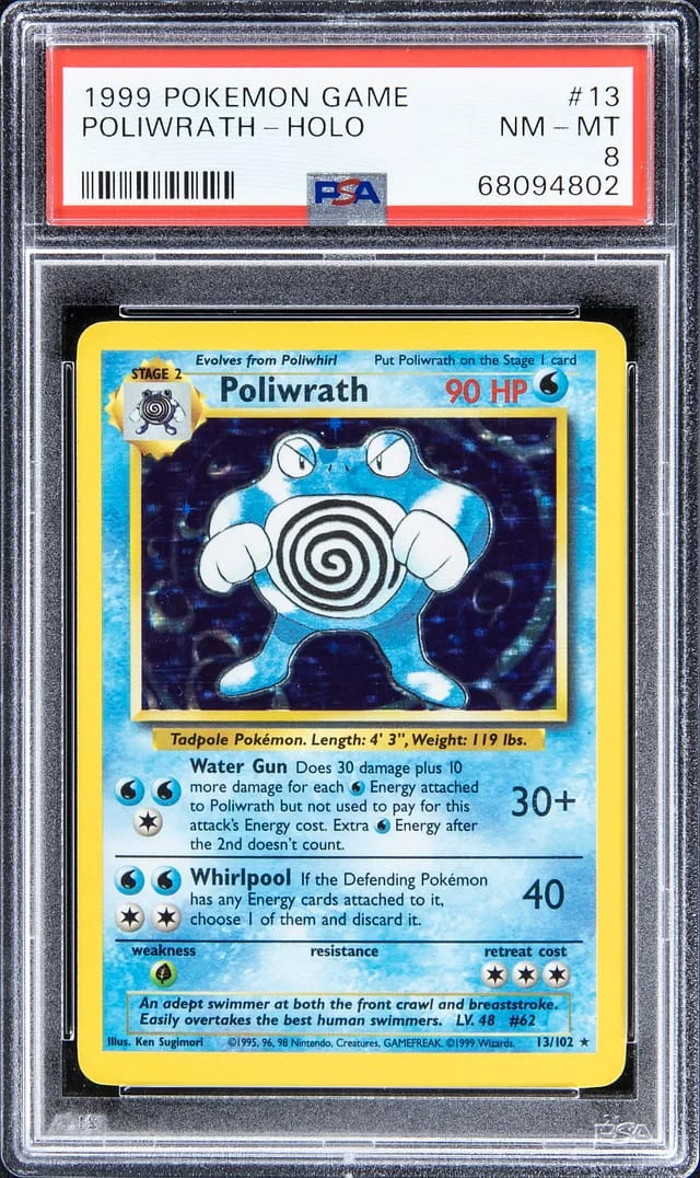 1999 Pokemon Game Rare Holofoil Poliwrath #13 card image