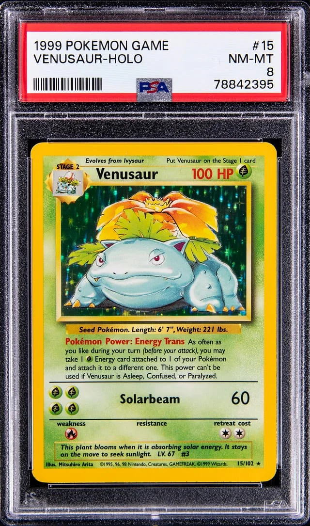 1999 Pokemon Game Rare Holofoil Venusaur #15 card image