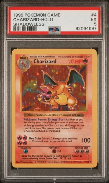 1999 Pokemon Game Shadowless Charizard-Holo #4 card image