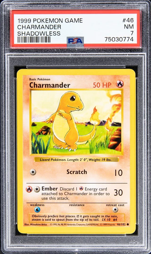 1999 Pokemon Game Shadowless Charmander #46 card image