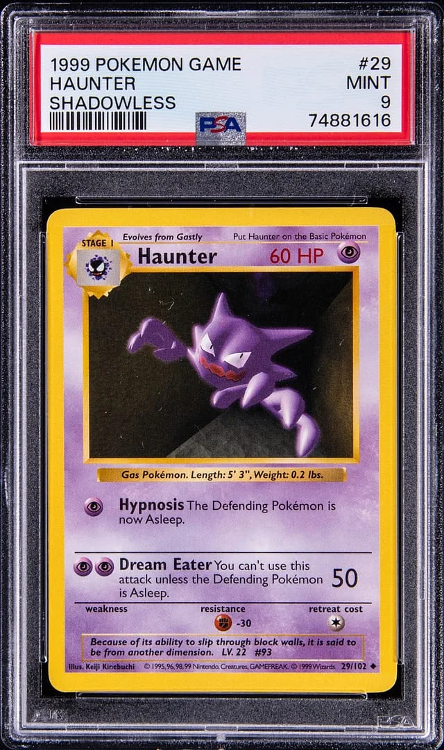 1999 Pokemon Game Shadowless Haunter #29 card image