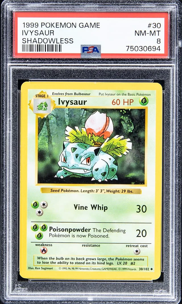 1999 Pokemon Game Shadowless Ivysaur #30 card image