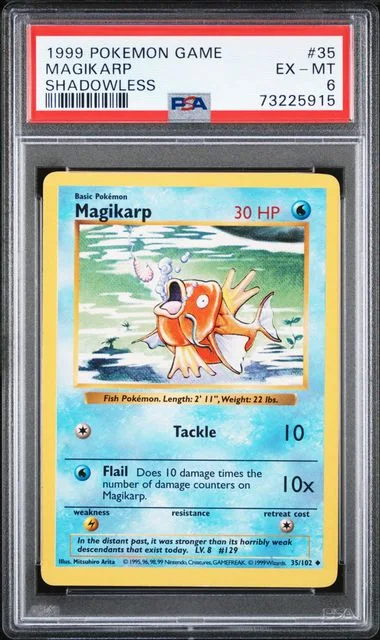 1999 Pokemon Game Shadowless Magikarp #35 card image