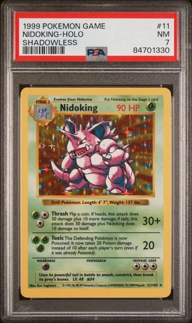 1999 Pokemon Game Shadowless Nidoking-Holo #11 card image