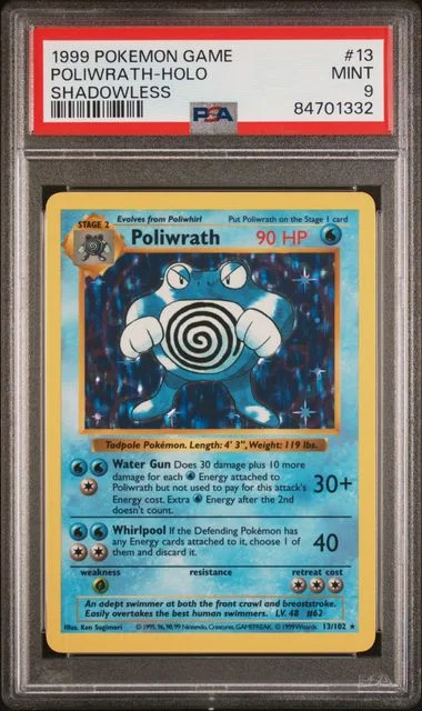1999 Pokemon Game Shadowless Poliwrath-Holo #13 card image