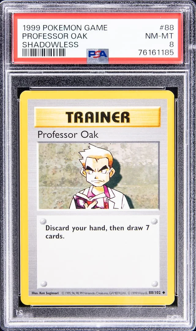 1999 Pokemon Game Shadowless Professor Oak #88 card image