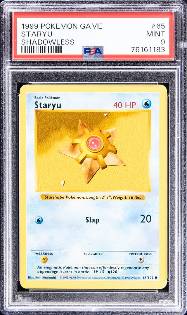1999 Pokemon Game Shadowless Staryu #65 card image