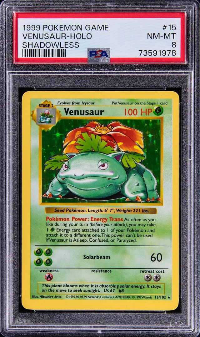1999 Pokemon Game Shadowless Venusaur Holo #15 card image