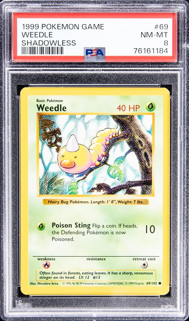 1999 Pokemon Game Shadowless Weedle #69 card image