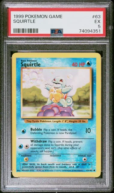 1999 Pokemon Game Squirtle #63 card image