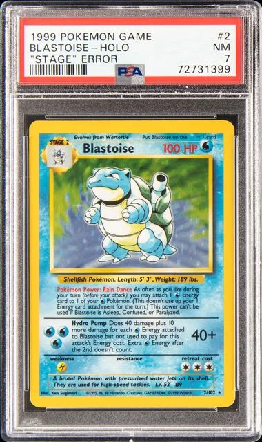 1999 Pokemon Game Stage Error Blastoise-Holo #2 card image