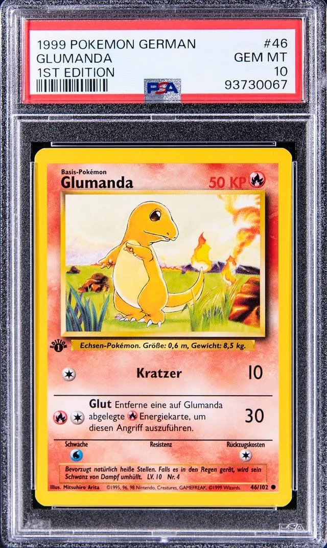 1999 Pokemon German 1st Edition Charmander (Glumanda) #46 card image