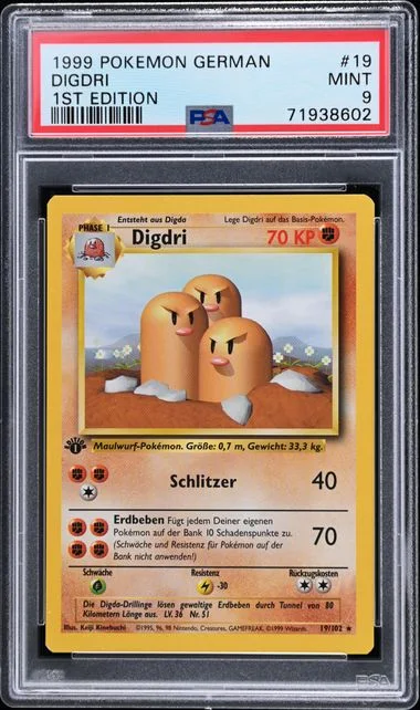 1999 Pokemon German 1st Edition Digdri (Dugtrio) #19 card image