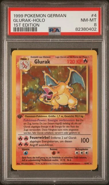 1999 Pokemon German 1st Edition Glurak-Holo #4 card image