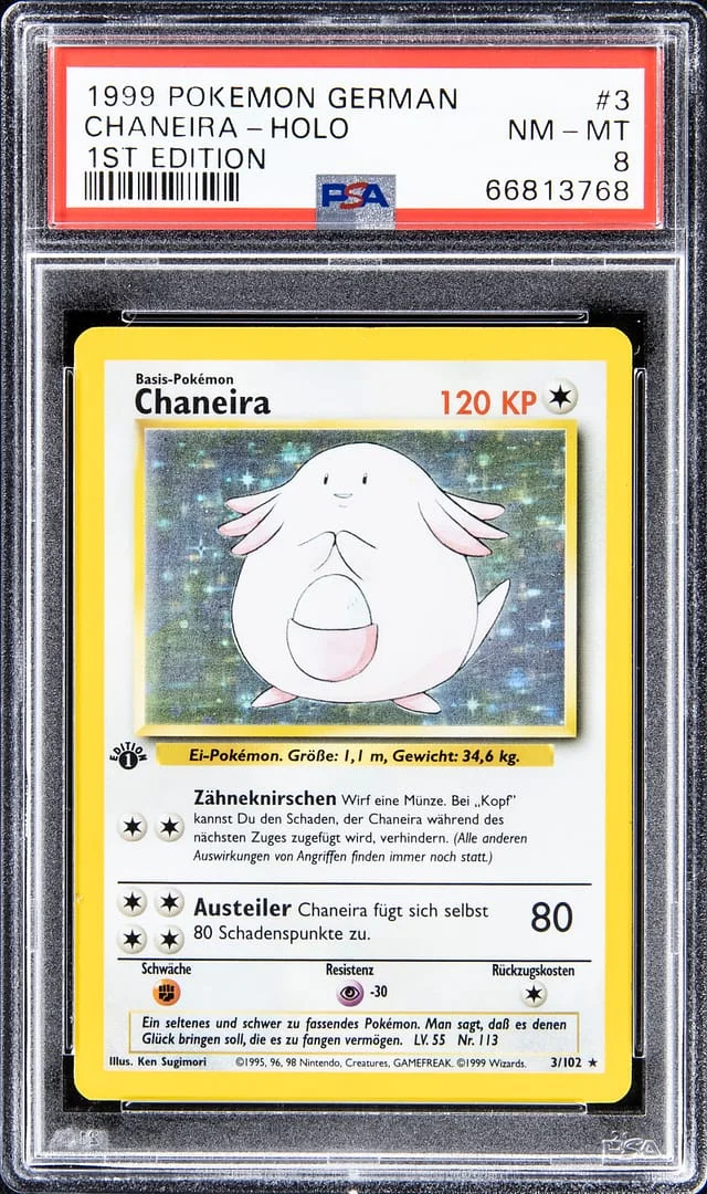 1999 Pokemon german 1st Edition Holo Chaneira #3 card image