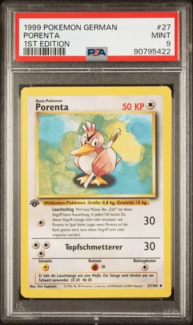 1999 Pokemon German 1st Edition Porenta #27 card image
