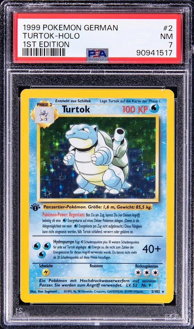 1999 Pokemon German 1st Edition Rare Holofoil Turtok #2 card image