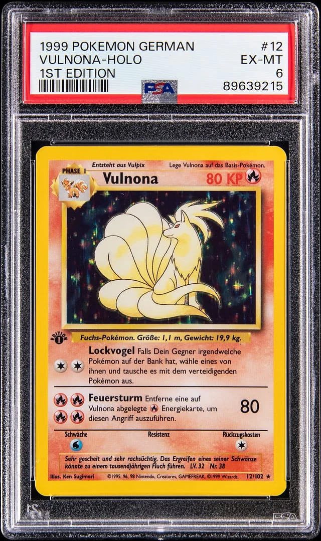 1999 Pokemon German Base Set 1st Edition Holo Vulnona #12 card image