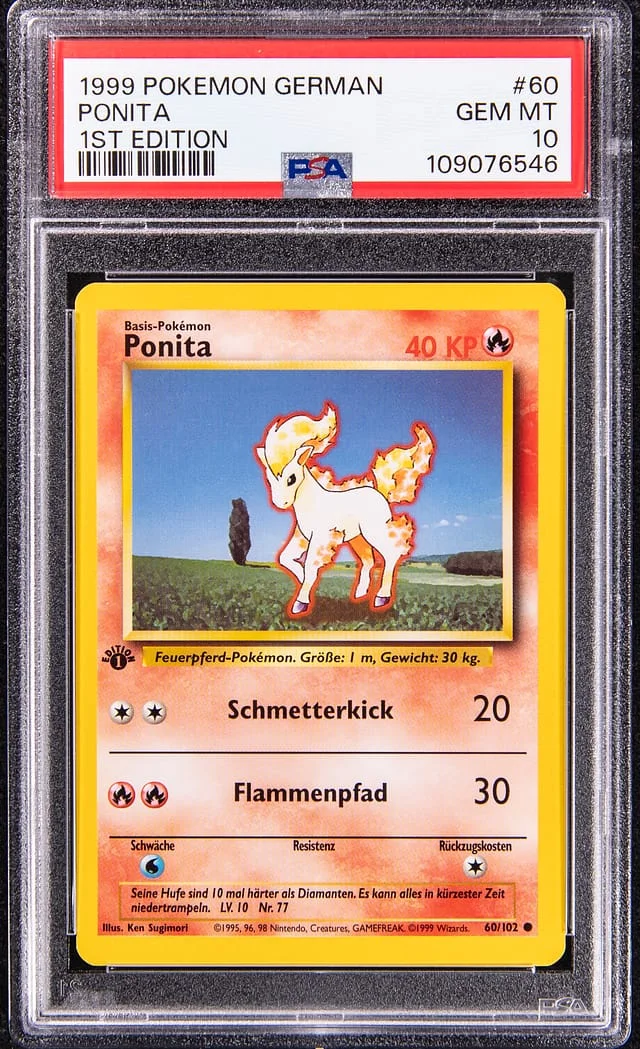 1999 Pokemon German First Edition Ponita #60 card image
