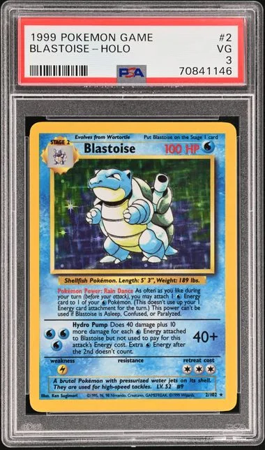 1999 Pokemon Holofoil Blastoise #2 card image