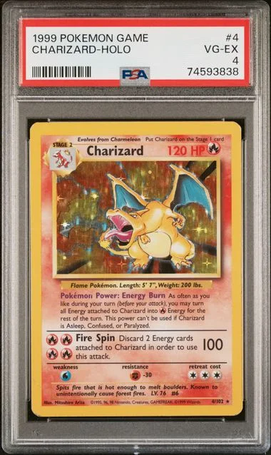 1999 Pokemon Holofoil Charizard #4 card image