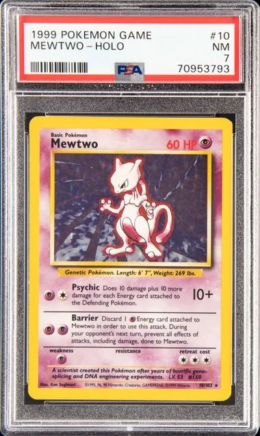 1999 Pokemon Holofoil Mewtwo #10 card image