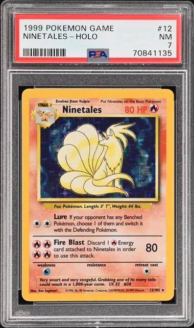 1999 Pokemon Holofoil Ninetales #12 card image