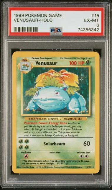 1999 Pokemon Holofoil Venusaur #15 card image