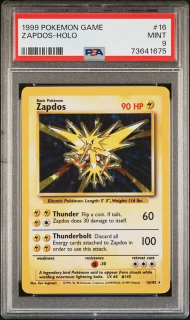 1999 Pokemon Holofoil Zapdos #16 card image