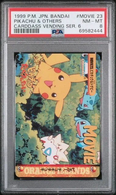 1999 Pokemon Japanese Bandai Carddass Vending Series 6 Pikachu & Others #Movie23 card image
