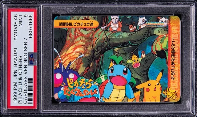 1999 Pokemon Japanese Bandai Carddass Vending Series 7 46 Pikachu & Others #Movie card image