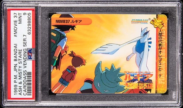 1999 Pokemon Japanese Bandai Carddass Vending Series 7 Ash& Misty Stare #MOVIE37 card image
