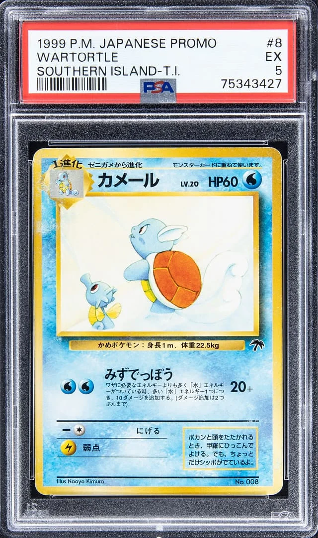 1999 Pokemon Japanese Promo Southern Island - T. I Wartortle #8 card image