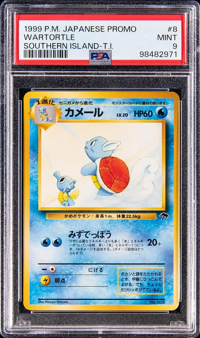 1999 Pokemon Japanese Promo Southern Island Tropical Island Wartortle #8 card image