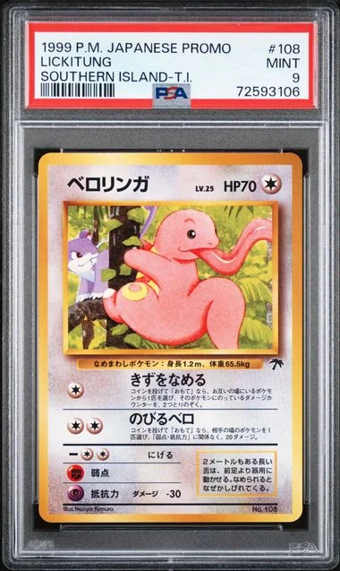 1999 Pokemon Japanese Promo Southern Islands Southern Island T.I. Lickitung #108 card image