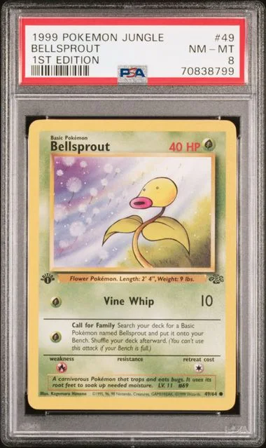 1999 Pokemon Jungle 1st Edition Bellsprout #49 card image