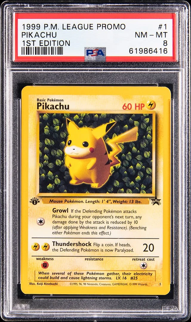 1999 Pokemon Jungle 1st Edition Black Star Promo Error Pikachu #1 card image