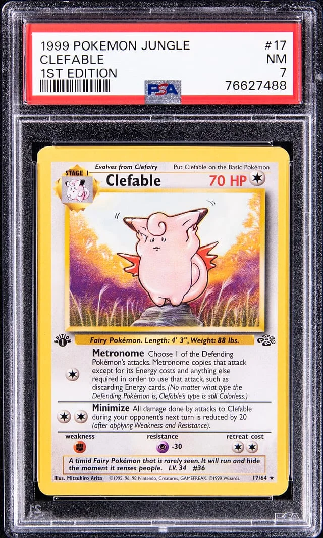 1999 Pokemon Jungle 1st Edition Clefable #17 card image