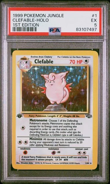 1999 Pokemon Jungle 1st Edition Clefable-Holo #1 card image