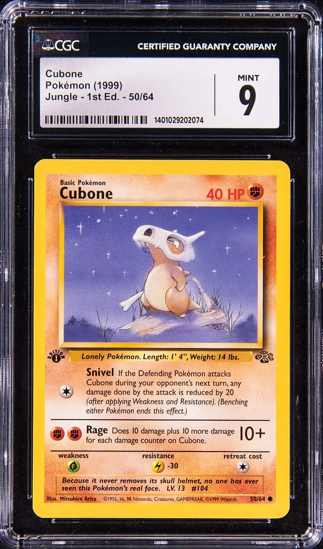 1999 Pokemon Jungle 1st Edition Cubone #50 card image
