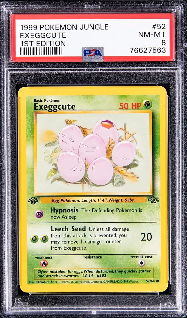 1999 Pokemon Jungle 1st Edition Exeggcute #52 card image