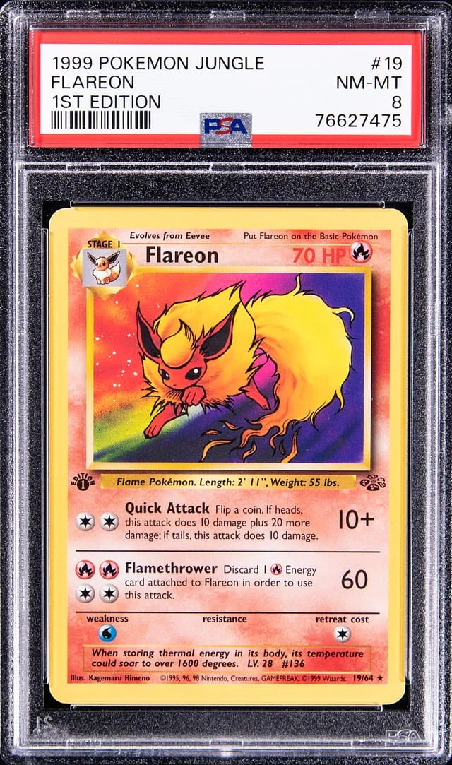 1999 Pokemon Jungle 1st Edition Flareon #19 card image