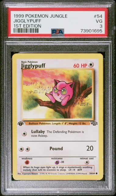 1999 Pokemon Jungle 1st Edition Jigglypuff #54 card image