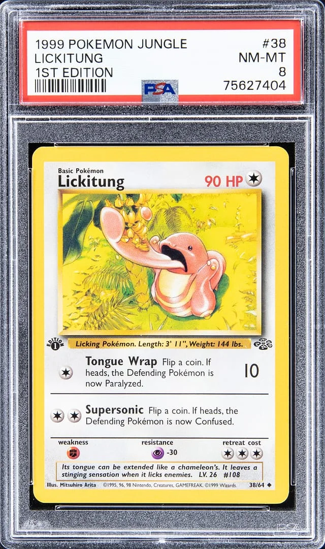 1999 Pokemon Jungle 1st Edition Lickitung #38 card image
