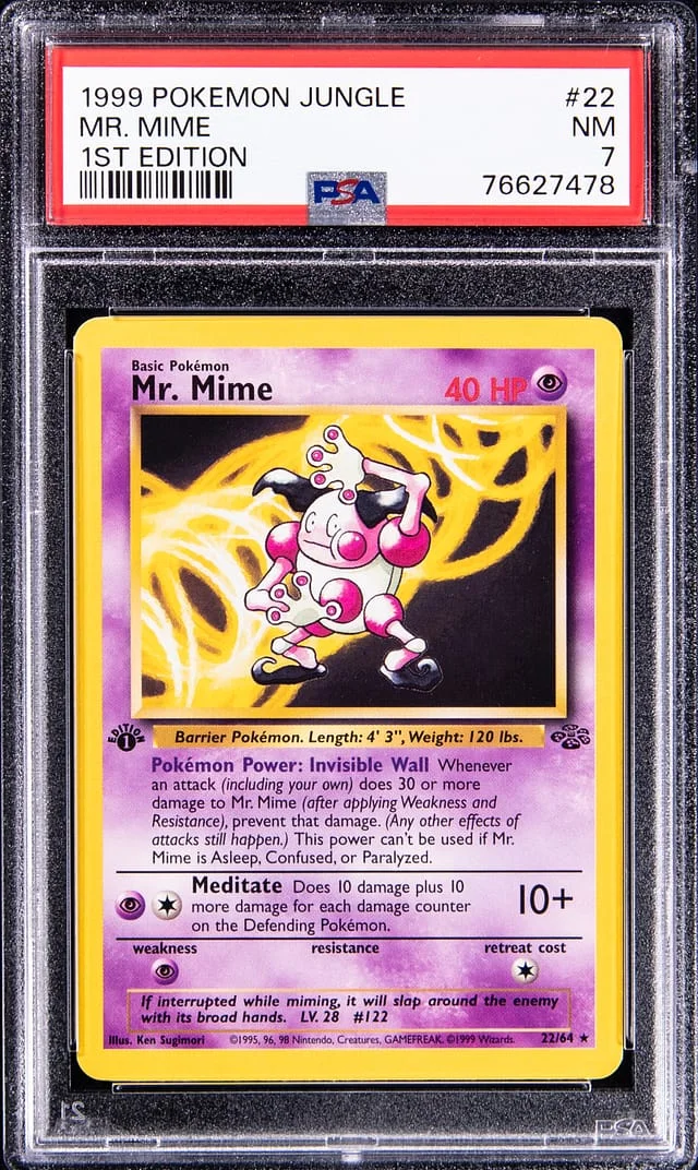 1999 Pokemon Jungle 1st Edition Mr. Mime #22 card image