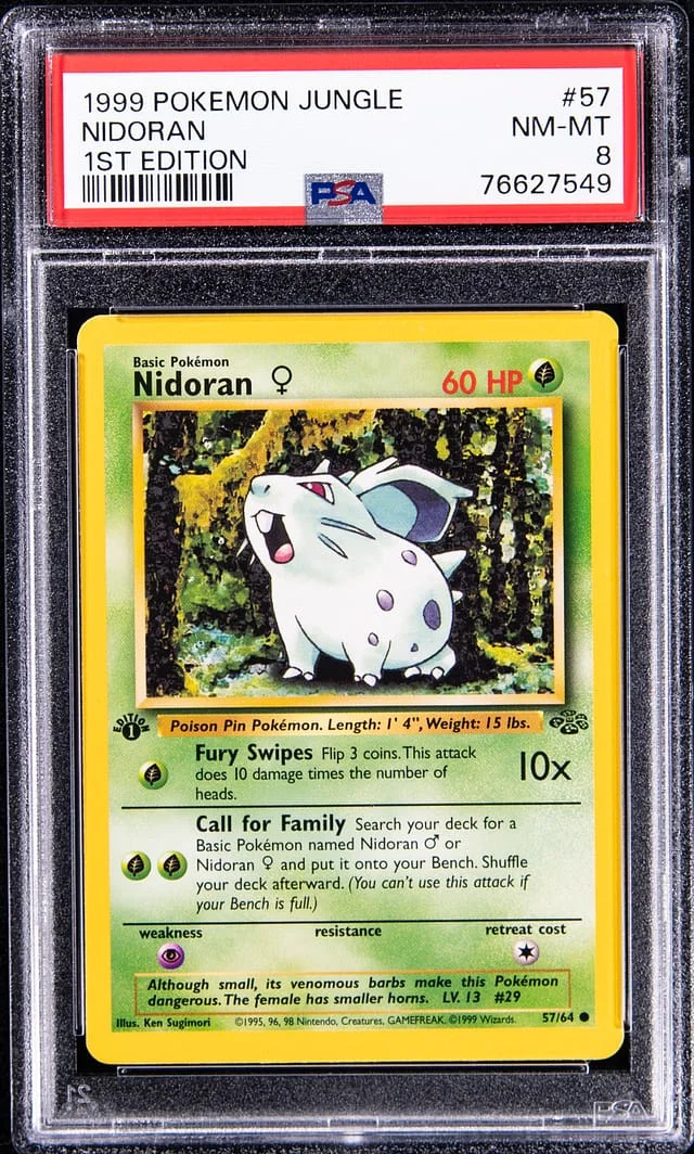 1999 Pokemon Jungle 1st Edition Nidoran #57 card image