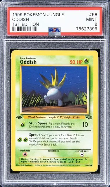 1999 Pokemon Jungle 1st Edition Oddish #58 card image