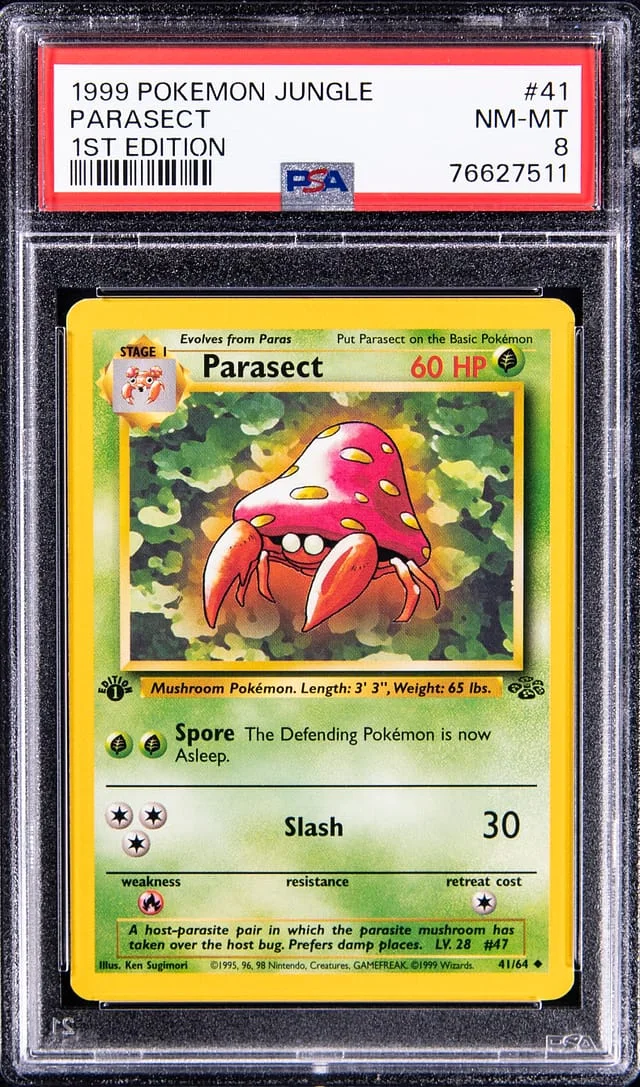 1999 Pokemon Jungle 1st Edition Parasect #41 card image